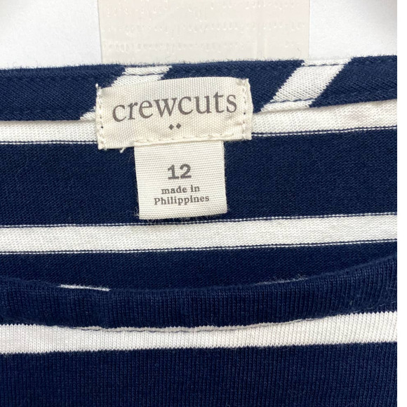 Crewcuts Navy and White Striped Kids Casual Dress - Picture 3 of 6